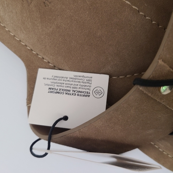 ZARA FLAT SPLIT SUEDE SLIDER SANDALS WITH STUDS Beige SIZE 10 | 1631/110/102 - Picture 7 of 9